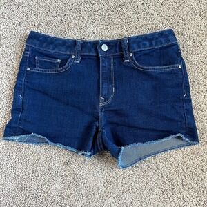 GAP 1969 Maddie Slim Cut Off Shorts Dark Wash Stretch Denim Mid Rise Women's 25